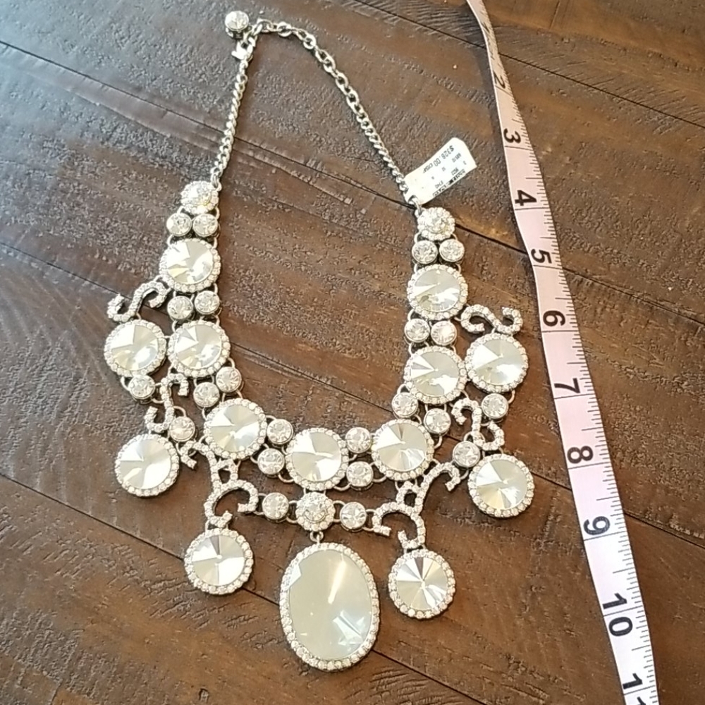 Cache Mirrored Rhinestone Statement Necklace NWT - Picture 7 of 11